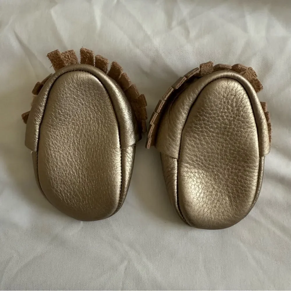 Gold Baby Moccasins
